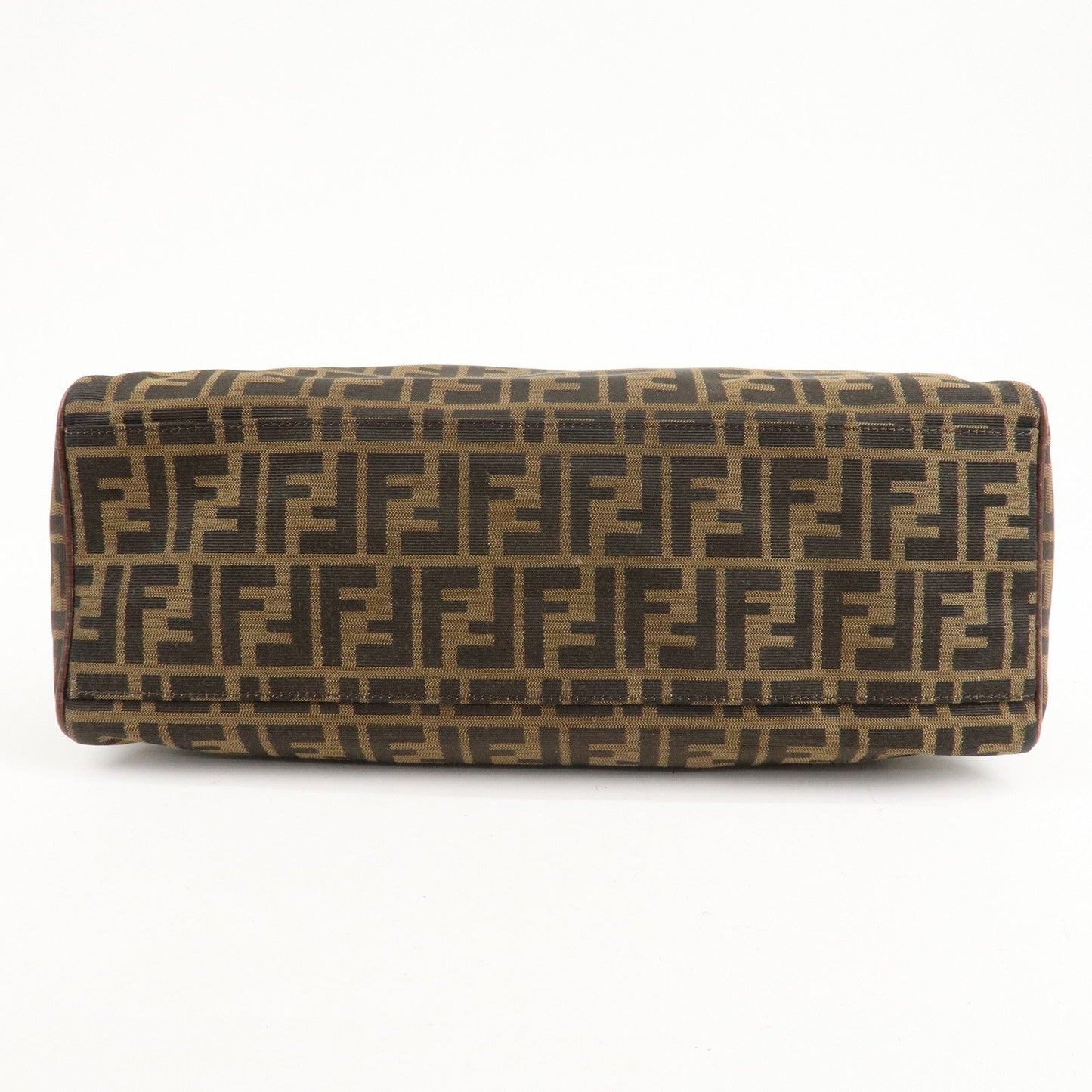 FENDI Ethnico Zucca Canvas Leather Shoulder Bag Brown 8BN162  d