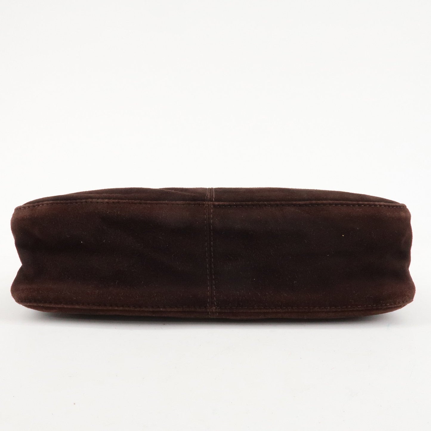 FENDI Suede Leather Shoulder Bag Dark Brown 26722  d