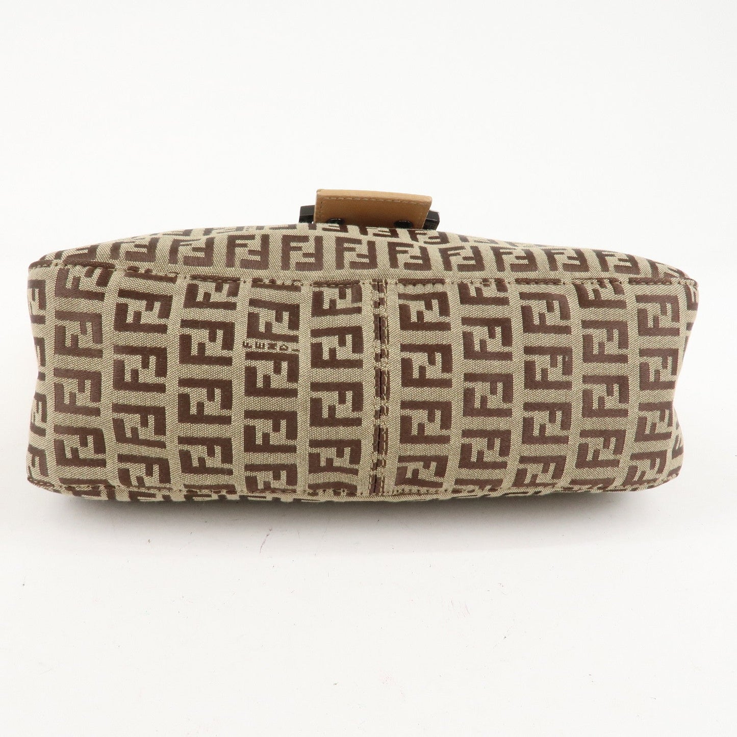 FENDI Zucchino Canvas Leather Shoulder Bag Beige 8BR003  d