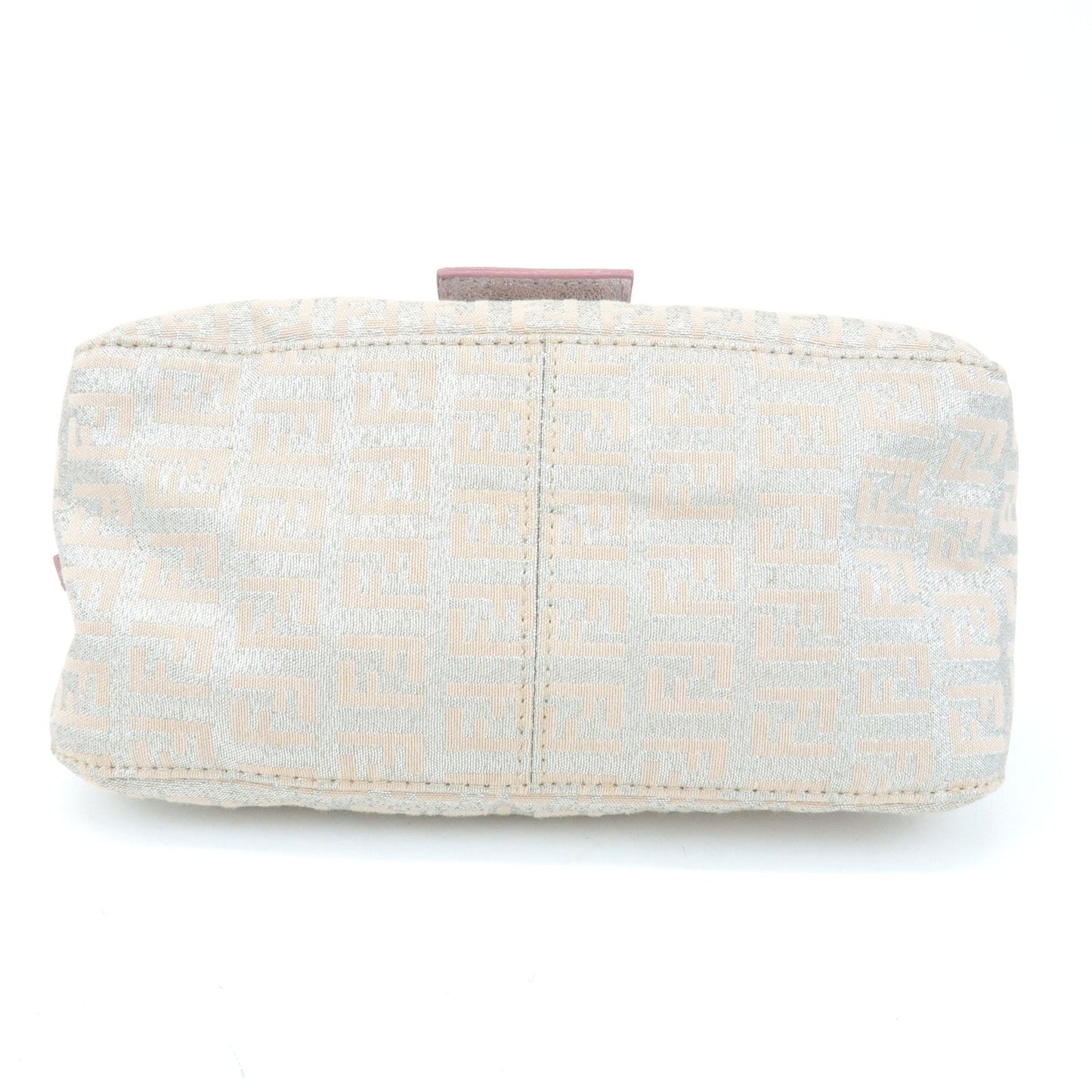 FENDI Mini Mamma Baguette Canvas Leather Shoulder Bag Beige 8BR180  d