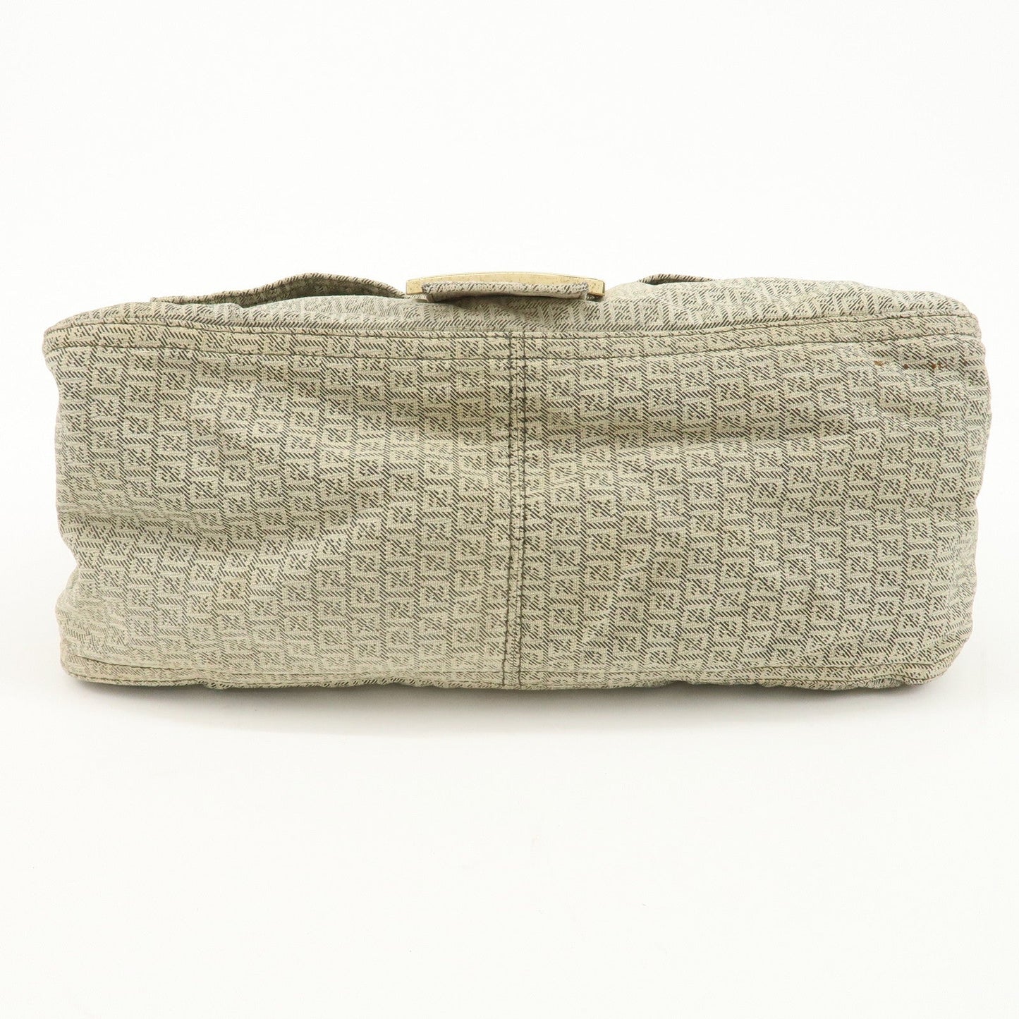 FENDI Mamma Baguette Micro FF Canvas Shoulder Bag Gray 8BR001  d
