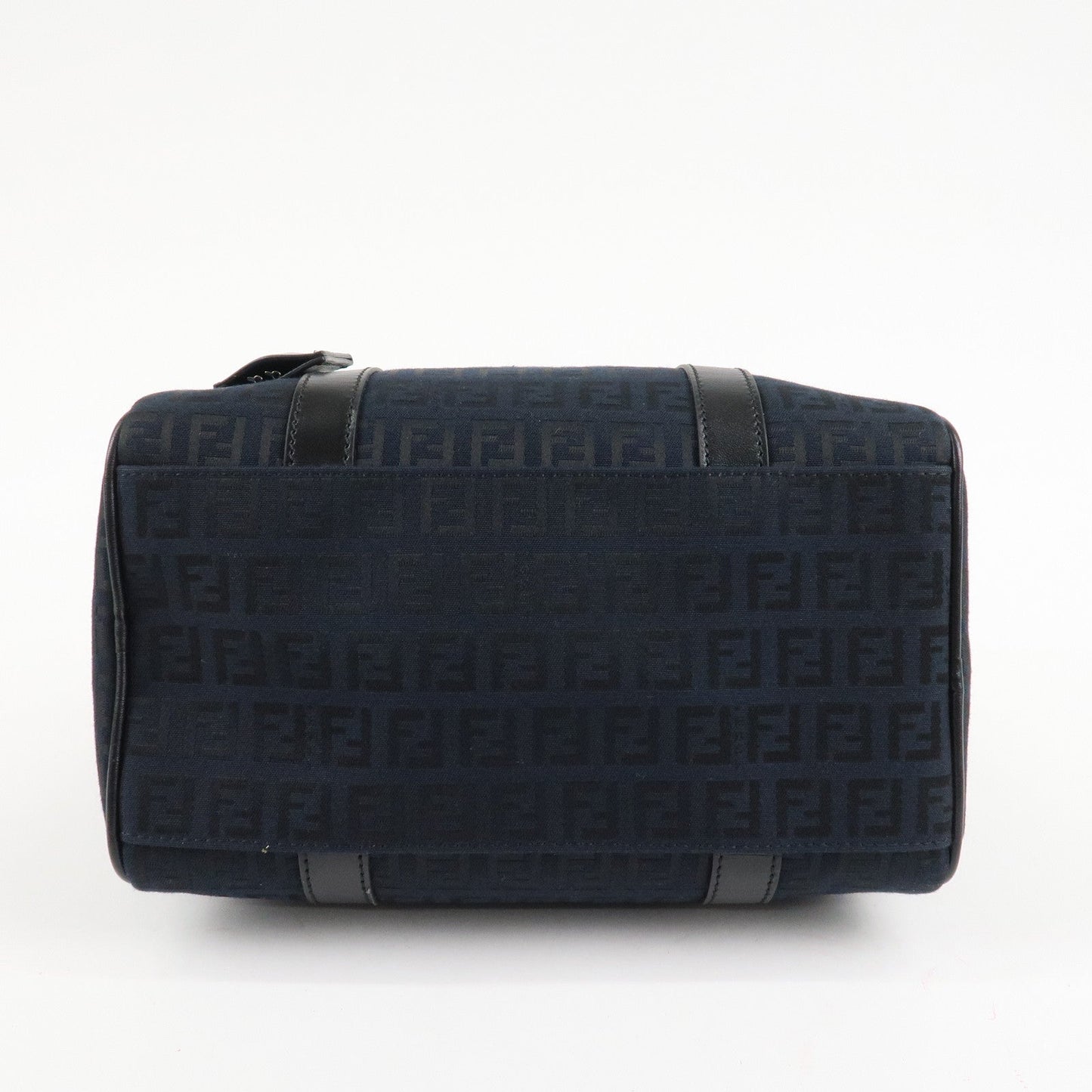 FENDI Zucca PVC Enamel Mini Boston Bag Black 8BL068  d