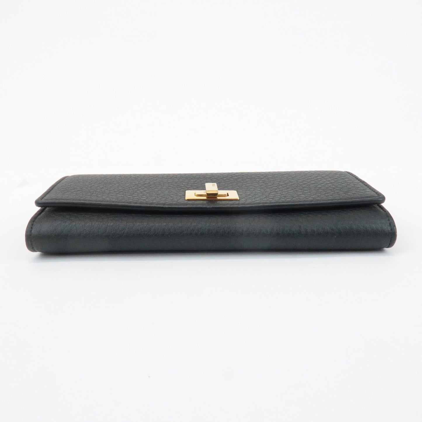 FENDI Leather Peekaboo Bi-fold Long Wallet Black 8M0427  d