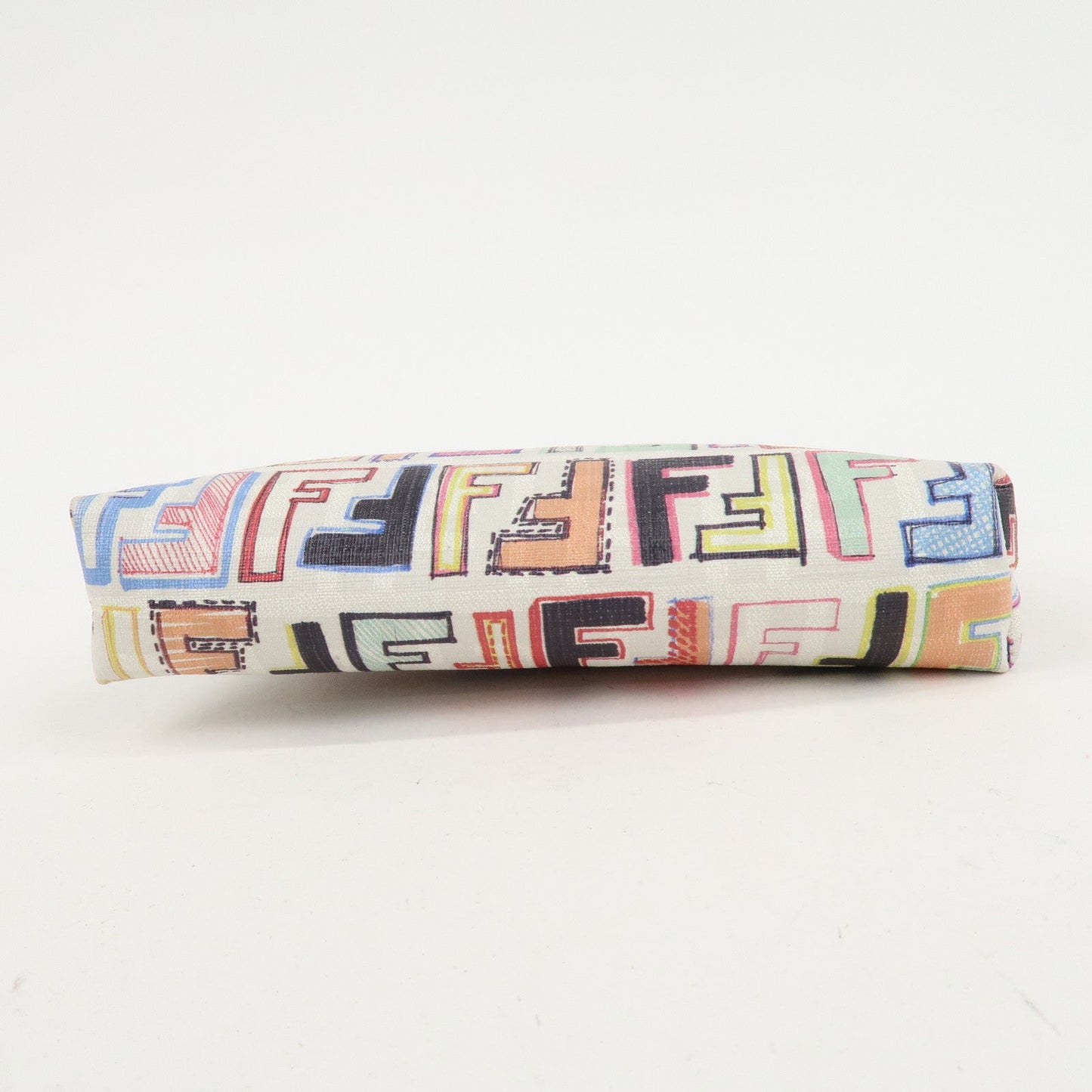 FENDI Zucca PVC Accessory Chain Pouch Multi Color Ivory 8BR592  d