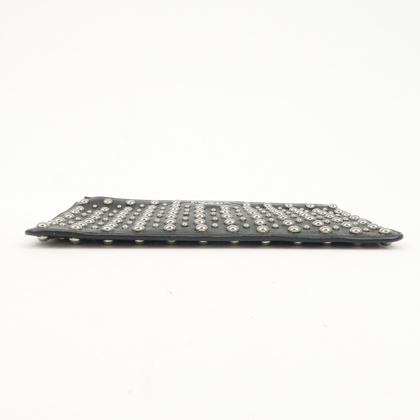 PRADA Leather Pouch Studs Black  d