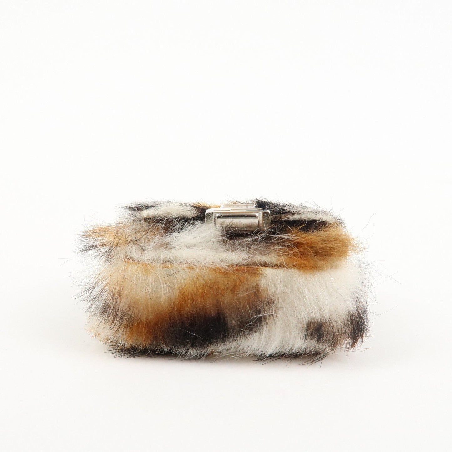 FENDI Pony Hair Leather Pico Baguette Charm Brown 7AS133  d