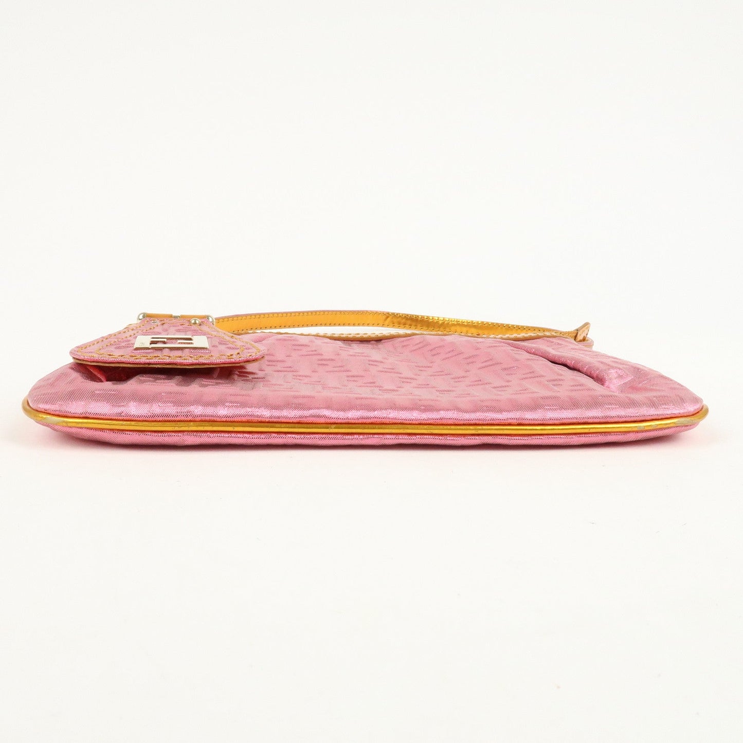 FENDI Zucchino PVC Patent Leather Shoulder Bag Hand Bag Pink Gold  d