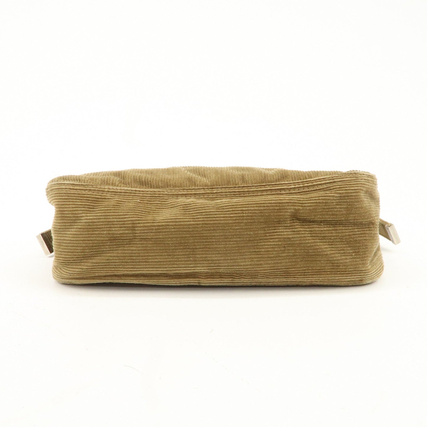 FENDI Mamma Baguette Corduroy Shoulder Bag Khaki 26725  d