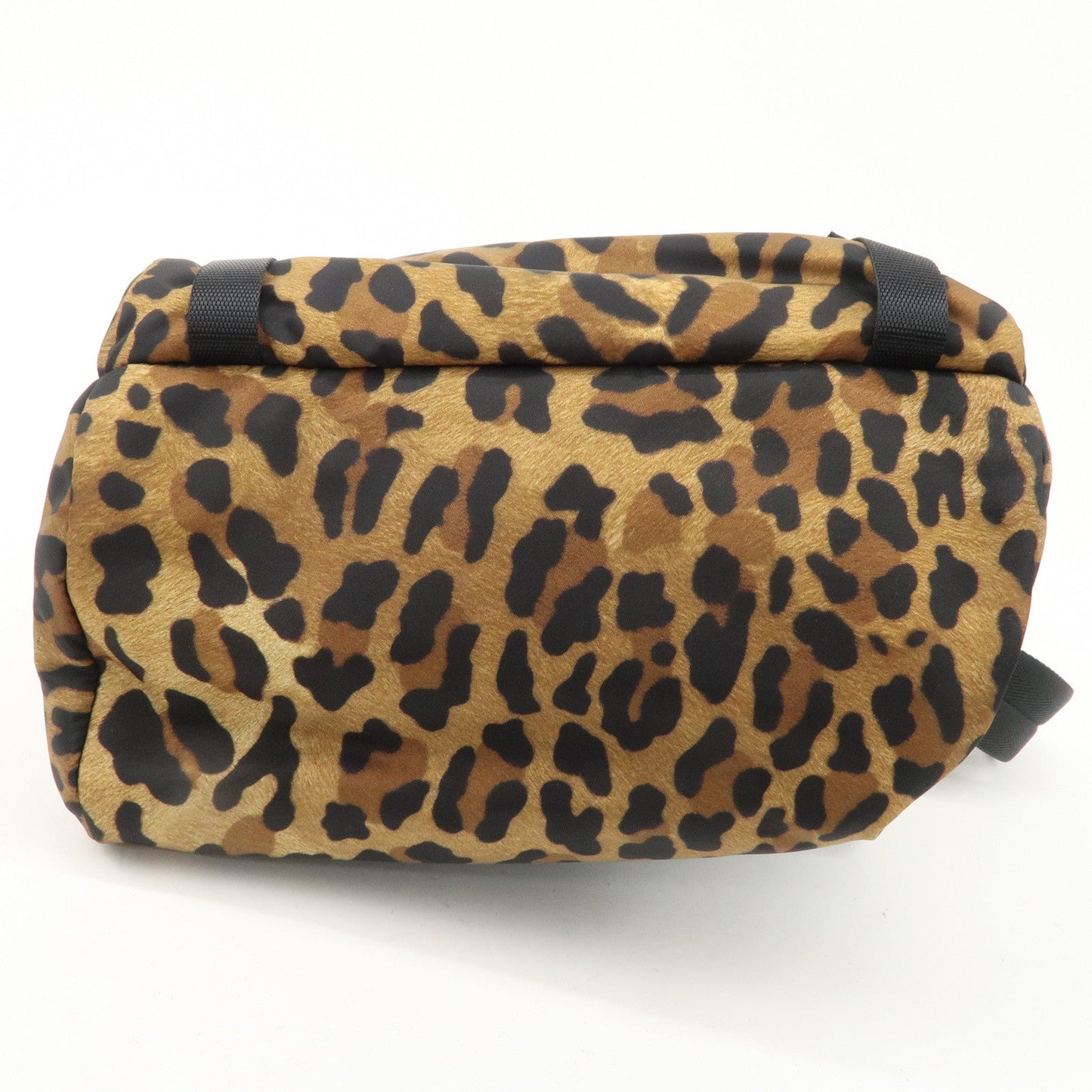 PRADA Nylon Leopard Print Back Pack Brown Black 2VZ062  d