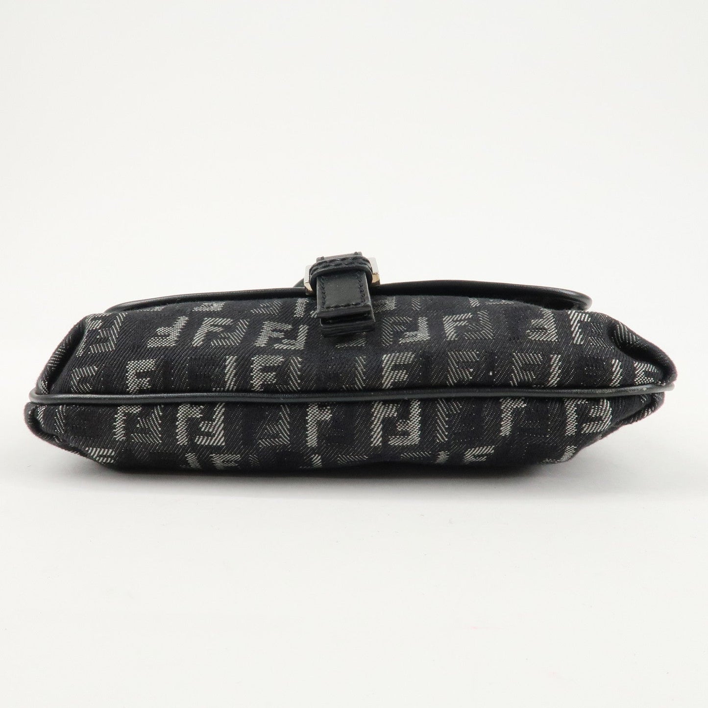 FENDI Zucchino Canvas Leather Shoulder Bag Brown Black 8BT052  d