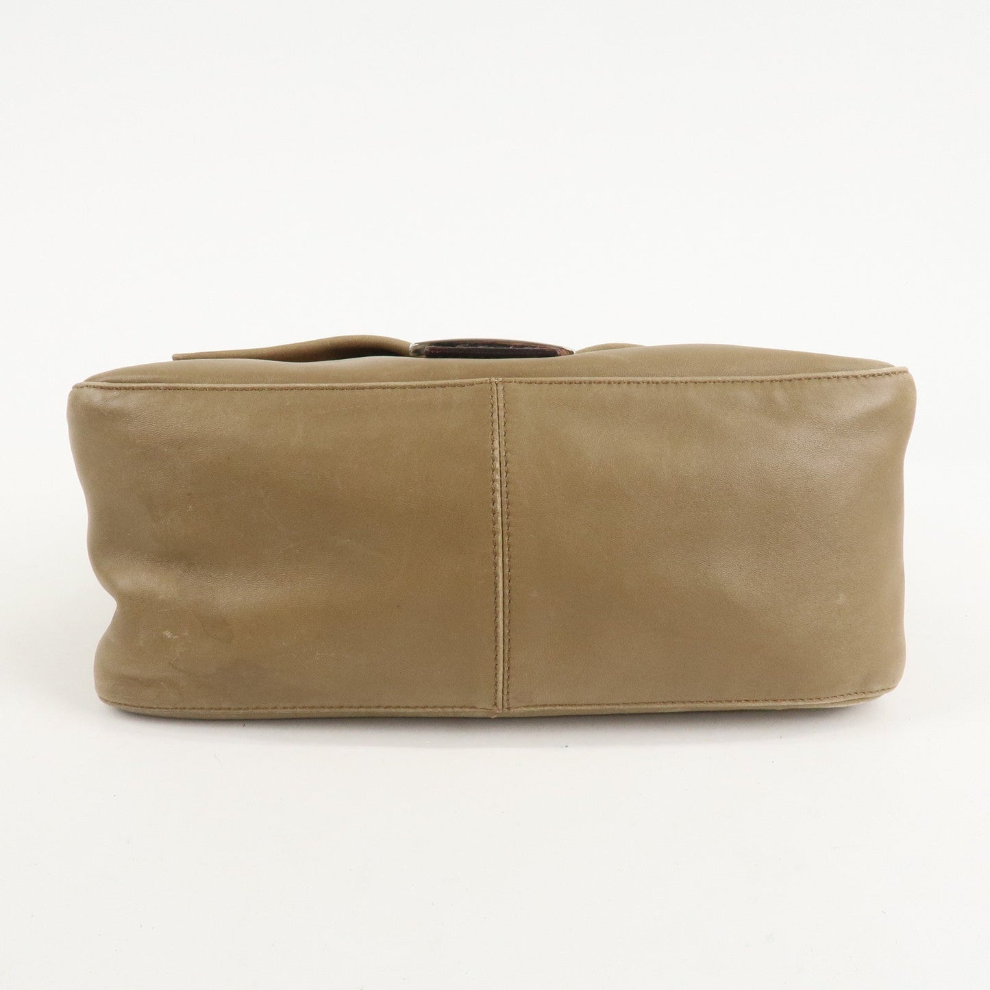 FENDI Mamma Baguette Leather Shoulder Bag Hand Bag Beige  d