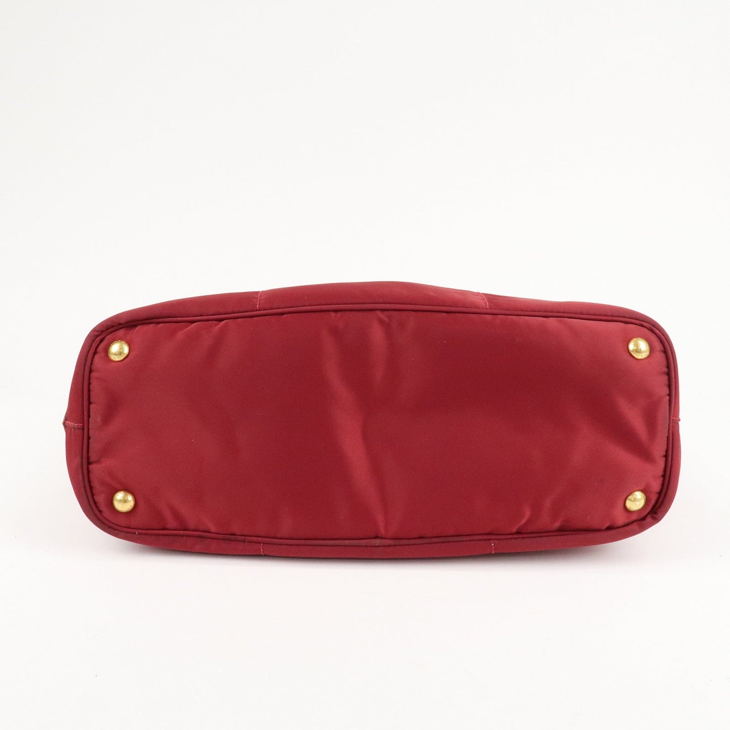 PRADA Logo Nylon Leather Tote Bag Shoulder Bag Dark Red BR4634  d