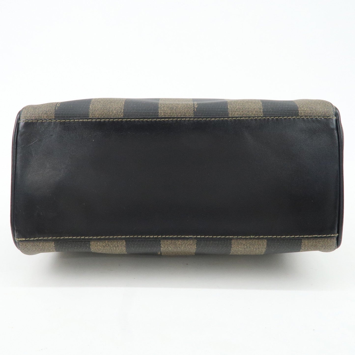 FENDI Pequin PVC Leather 2Way Bag Hand Bag Brown Black  d