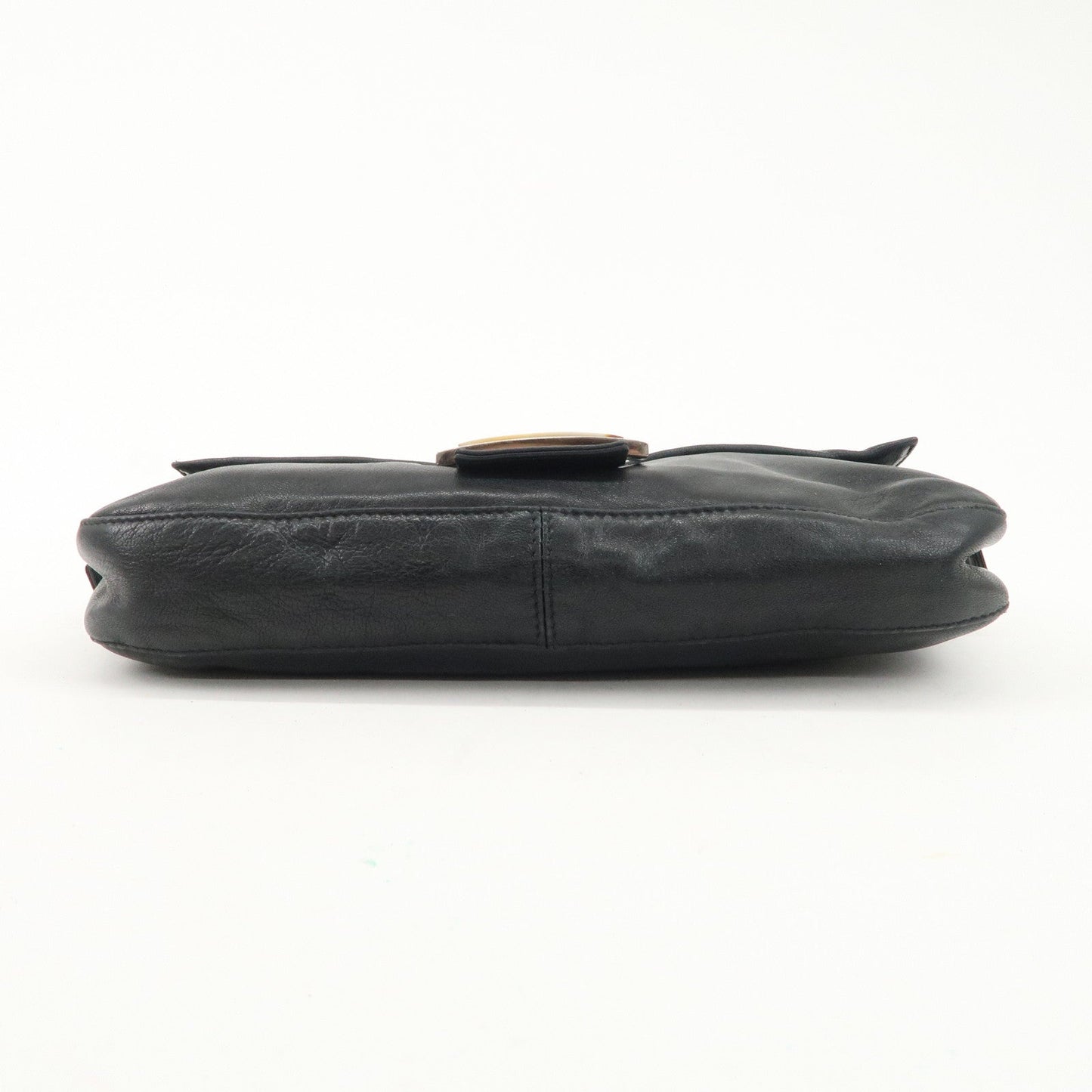 FENDI  Mamma Baguette Leather Shoulder Bag Hand Bag Black 26424  d