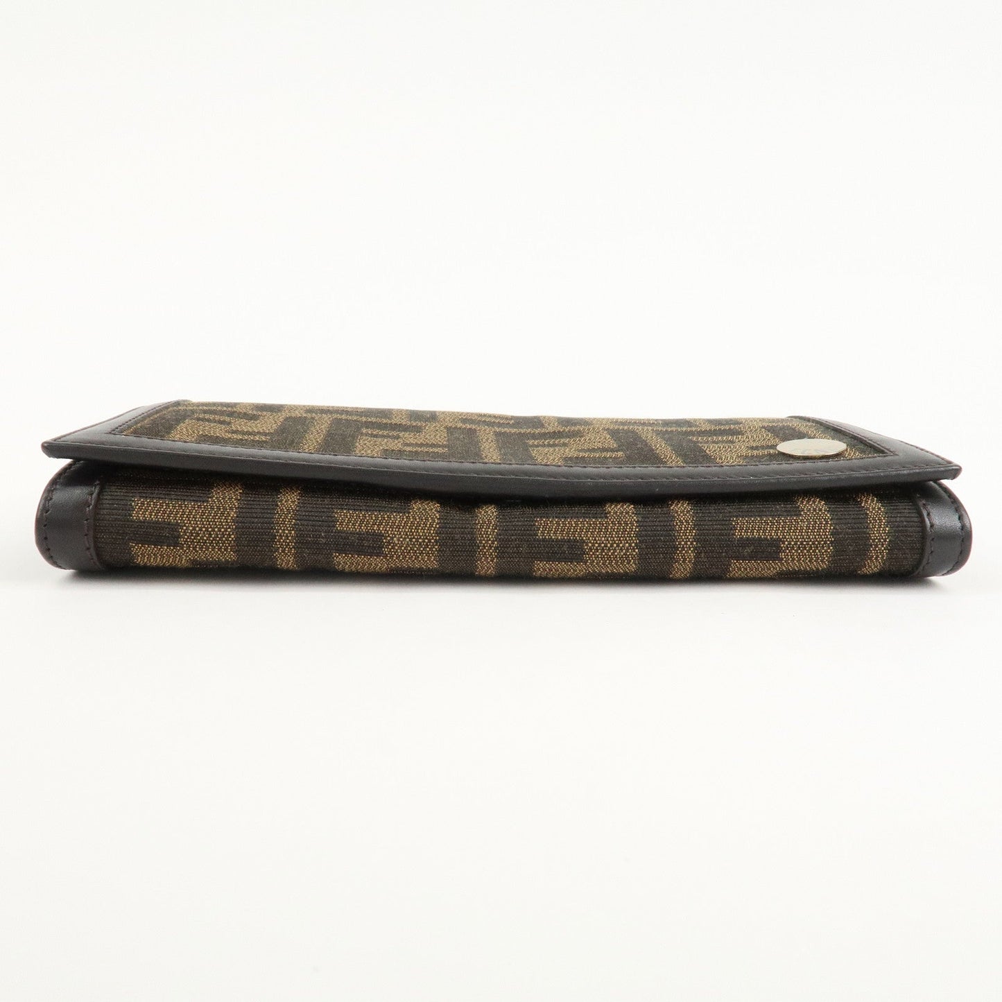 FENDI Zucca Canvas Leather Long Wallet Brown 8M0000  d
