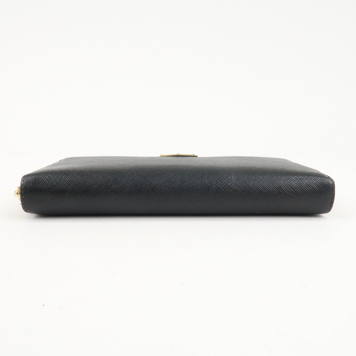 PRADA Saffiano Leather Round Zipper Long Wallet Black 1M0506  d