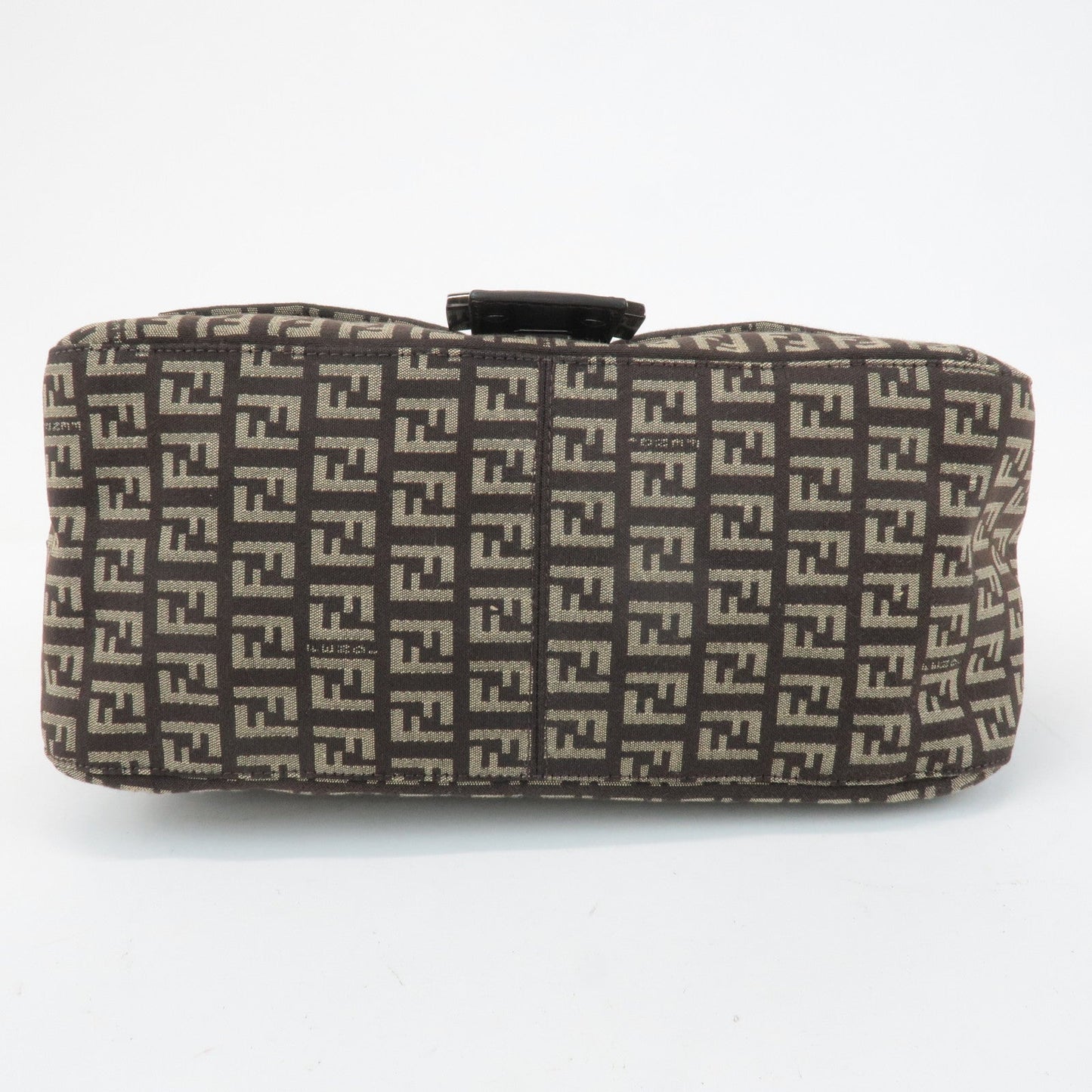 FENDI Mamma Baguette Zucchino Canvas Leather Shoulder Bag 8BR001  d