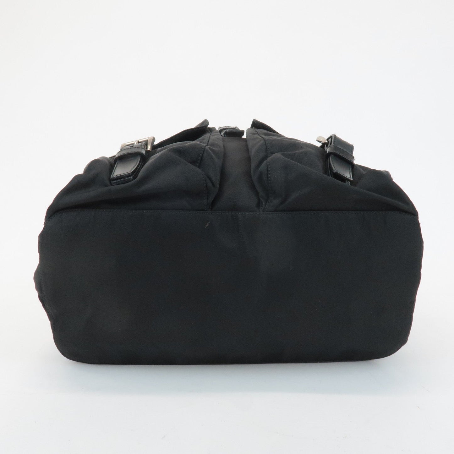 PRADA Triangle Logo Nylon Leather Back Pack Ruck Sack Black B2811  d