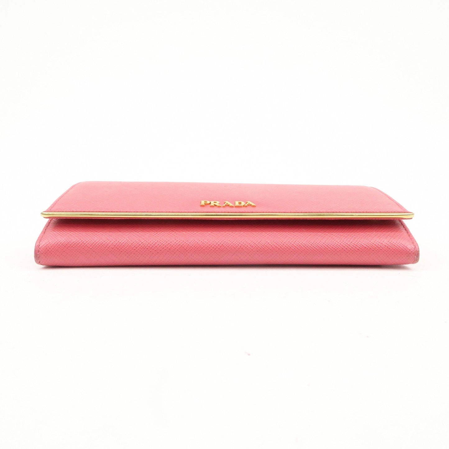 PRADA Saffiano Leather Bi Fold Long Wallet Pink 1MH132  d