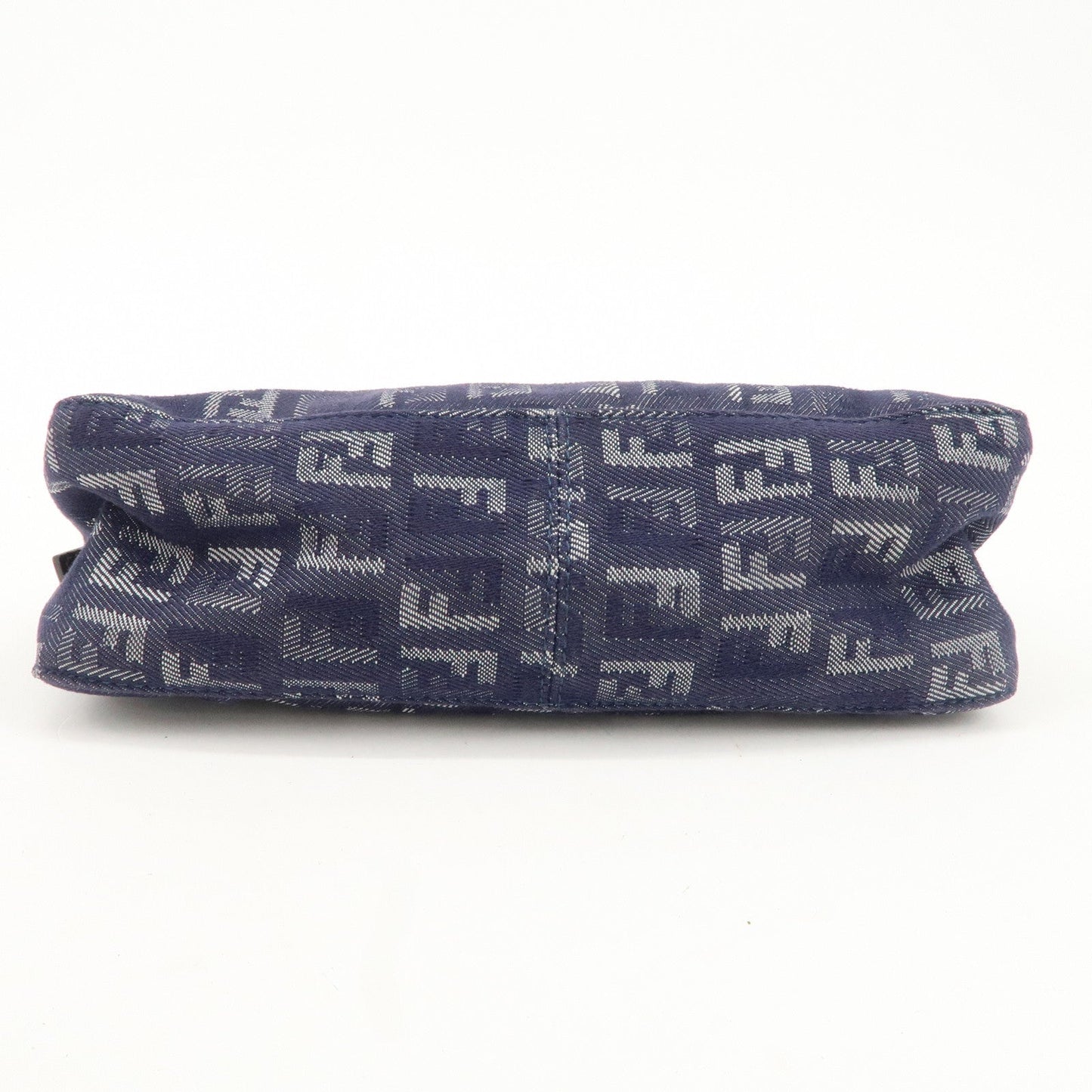 FENDI Zucchino Canvas Leather Shoulder Bag Pouch Navy 8BR249  d