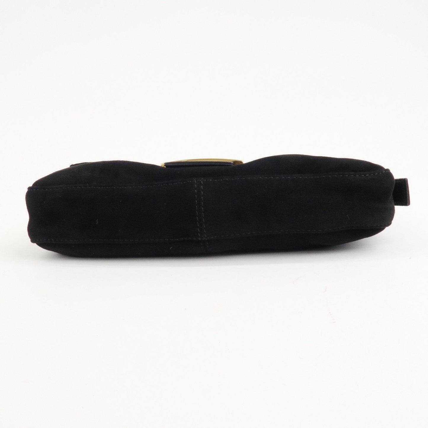 FENDI Mamma Baguette Suede Leather Shoulder Bag Black 26424  d