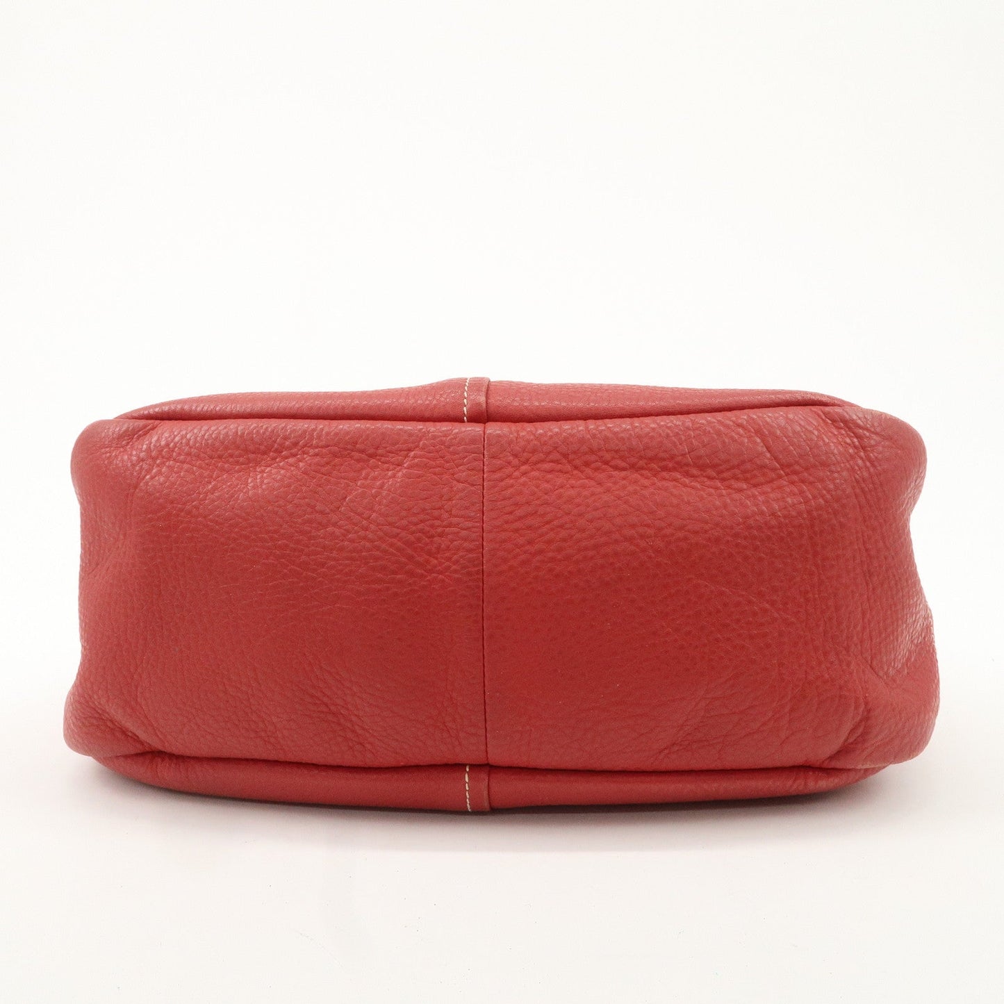PRADA Logo Leather Shoulder Bag Hand Bag Red BR4373  d