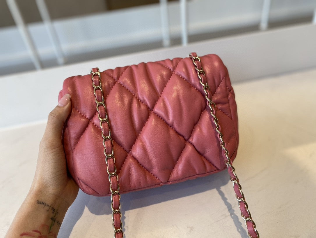 CHLSmall Flap Bag Gold Hardware PiNike For Women, Women’s Handbags, Shoulder Bags 7.5in/19cm AS2232