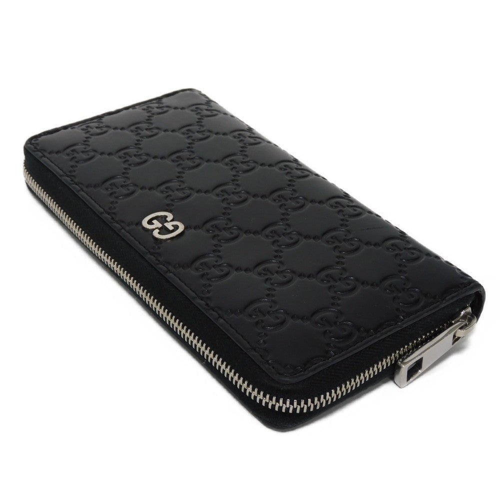 GUCCI Long Wallet Purse 473928 CWC1N 1000 Signature leather black GG Shima Durian zip around wallet mens