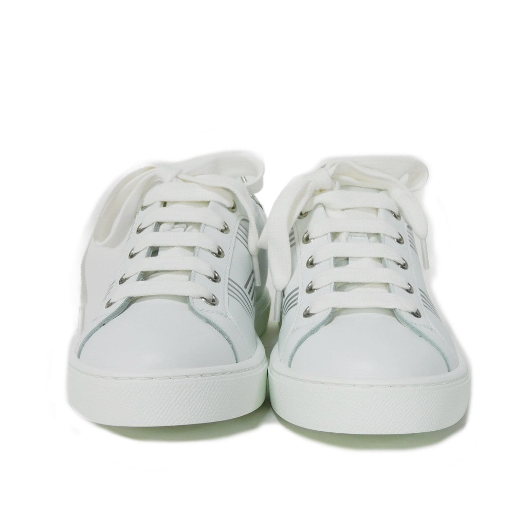 HERMES sneakers RG201115Z Calfskin White x silver H mark Avantage Women 35  d