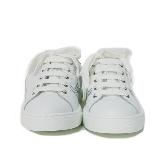 HERMES sneakers RG201115Z Calfskin White x silver H mark Avantage Women 35  d