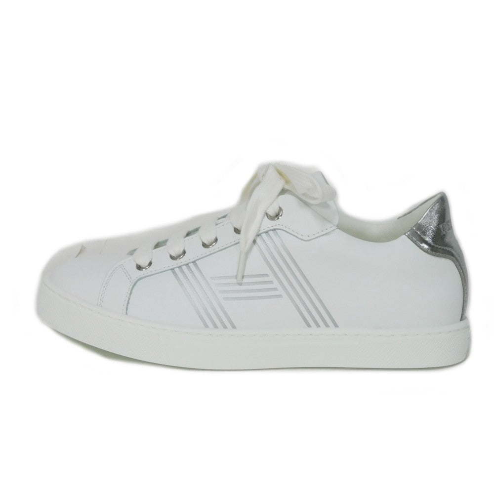 HERMES sneakers RG201115Z Calfskin White x silver H mark Avantage Women 35  d