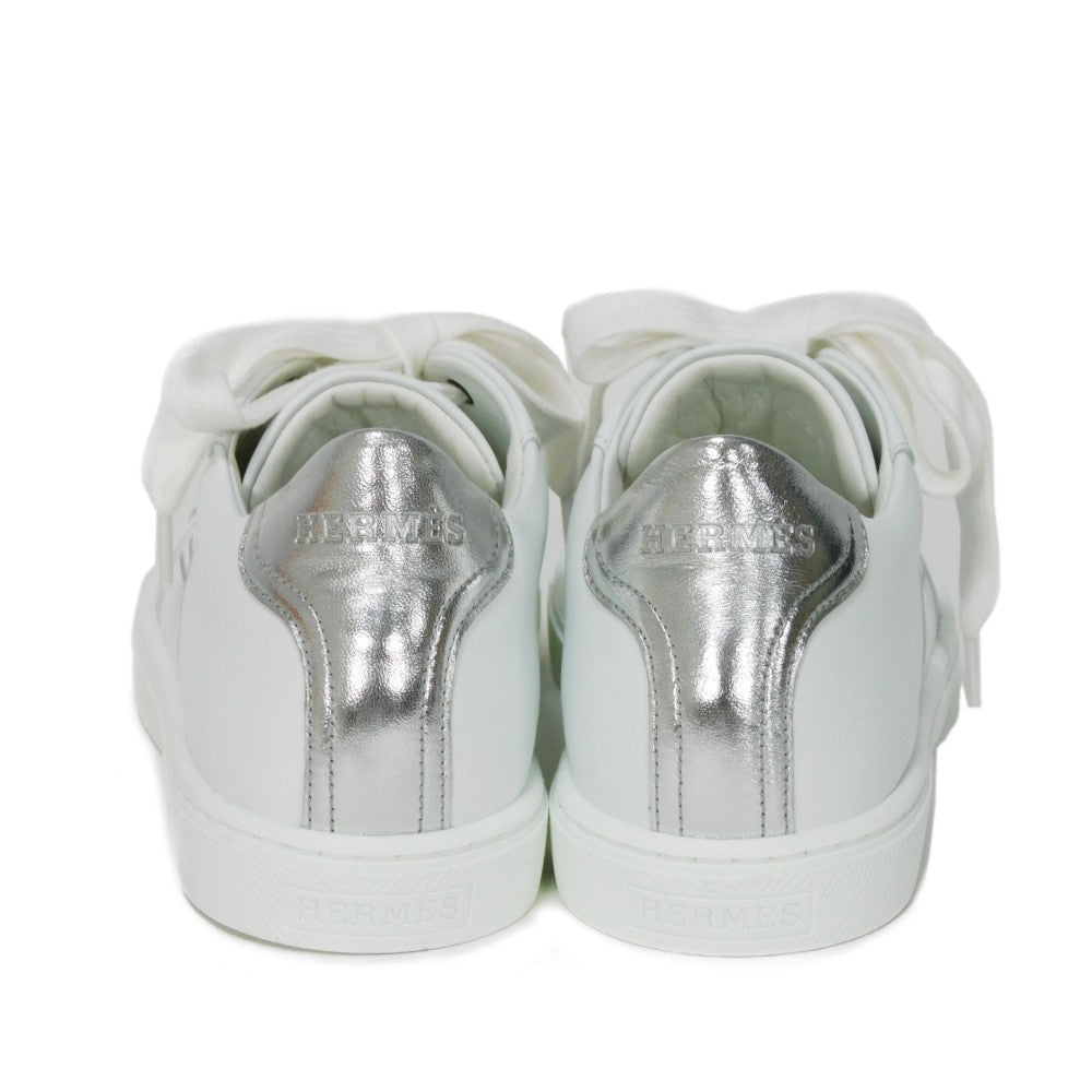 HERMES sneakers RG201115Z Calfskin White x silver H mark Avantage Women 35  d