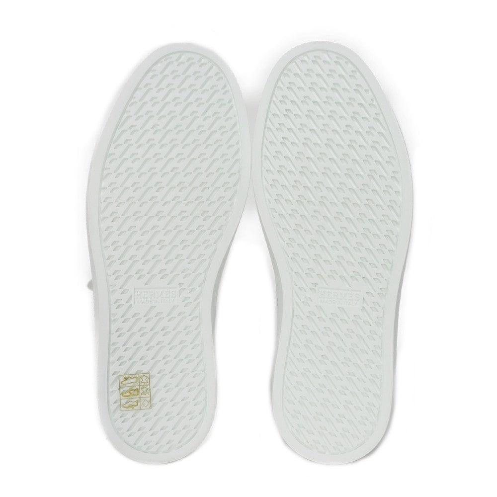 HERMES sneakers RG201115Z Calfskin White x silver H mark Avantage Women 35  d