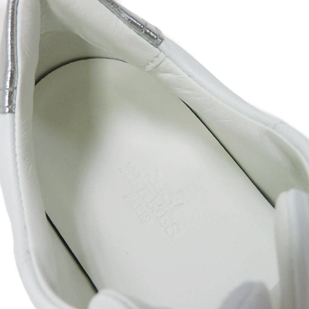 HERMES sneakers RG201115Z Calfskin White x silver H mark Avantage Women 35  d
