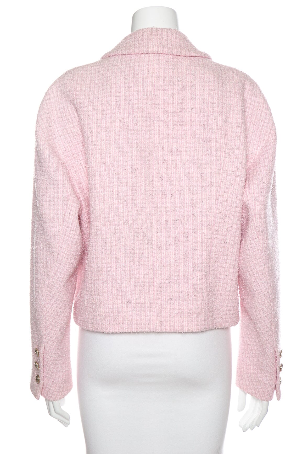 Chanel   2001 Spring Pale Pink Tweed Jacket SZ 40