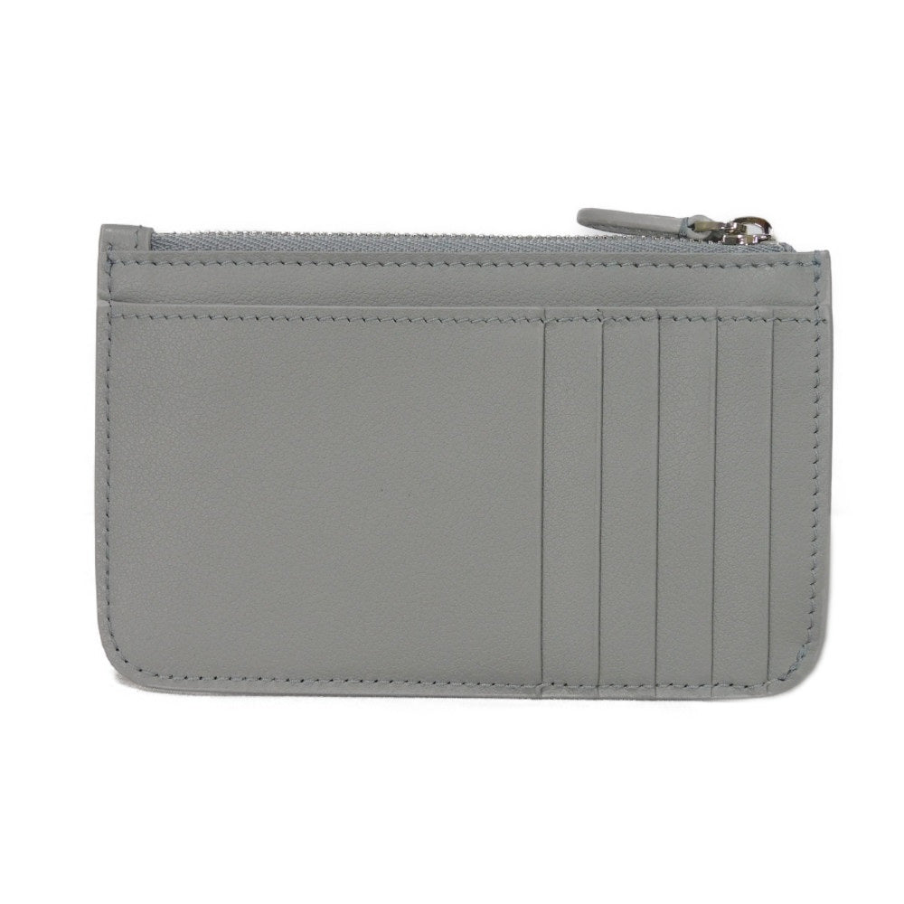 BALENCIAGA Coin case 810902 2ABGG 1181 Smooth scarf skin gray Current Un d New logo foil stamping Cash 2.0 Long Coin and Card Holder unisex(Unisex)