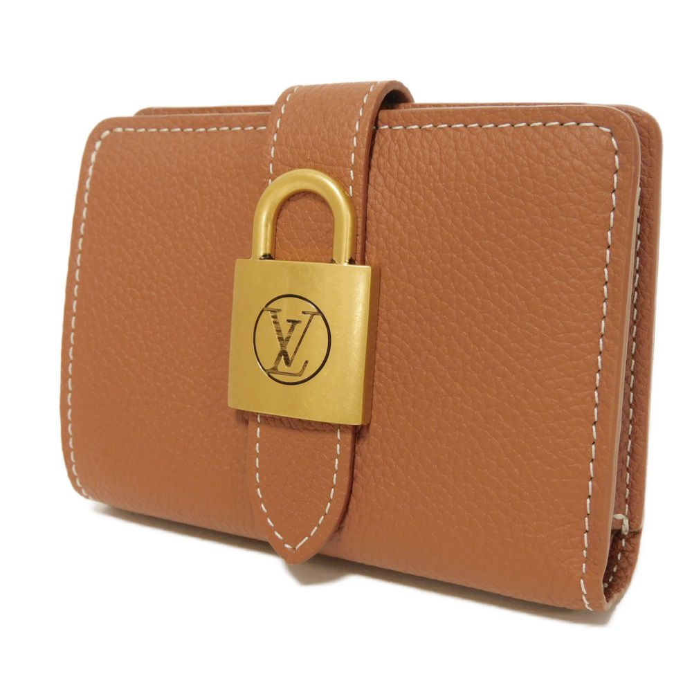 LOUIS VUITTON Bifold Wallet M12148 Calf leather cognac Current Padlock Brown RFID Un d LV circle Portefeuille Lowkey Compact unisex(Unisex)