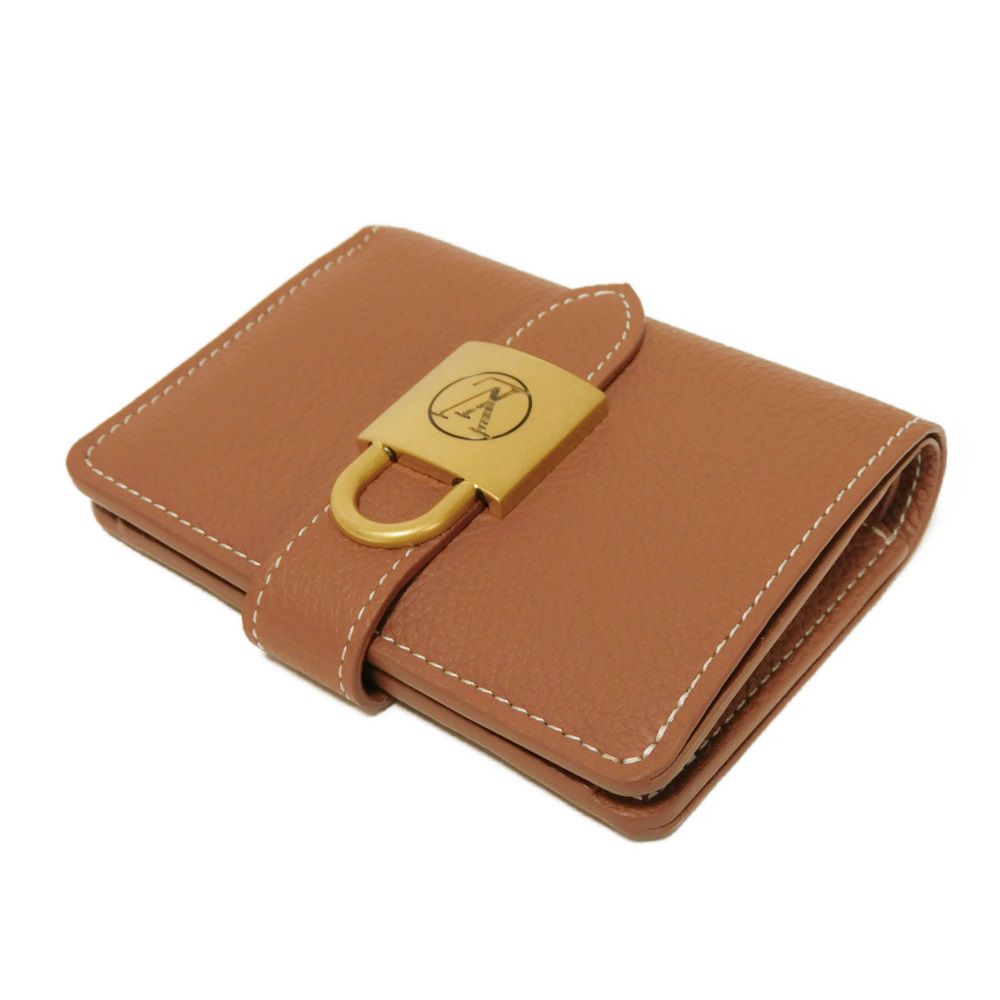 LOUIS VUITTON Bifold Wallet M12148 Calf leather cognac Current Padlock Brown RFID Un d LV circle Portefeuille Lowkey Compact unisex(Unisex)