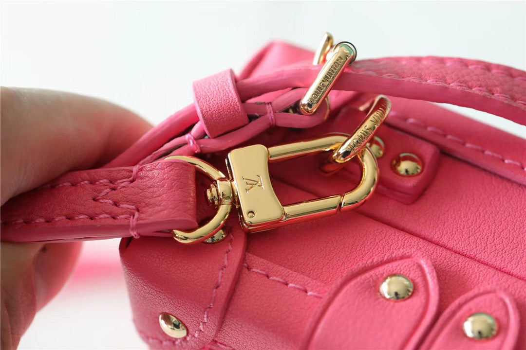 Top Quality Petite Malle Tufted Fluo Pink For Women,  Shoulder And Crossbody Bags 7.9in/20cm Top Quality M20745