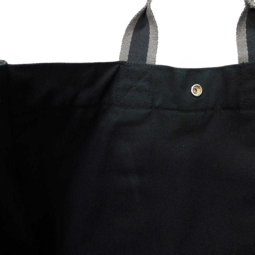 HERMES Tote Bag cotton Black x gray Serie button Fool Toe MM mens(Unisex)  d