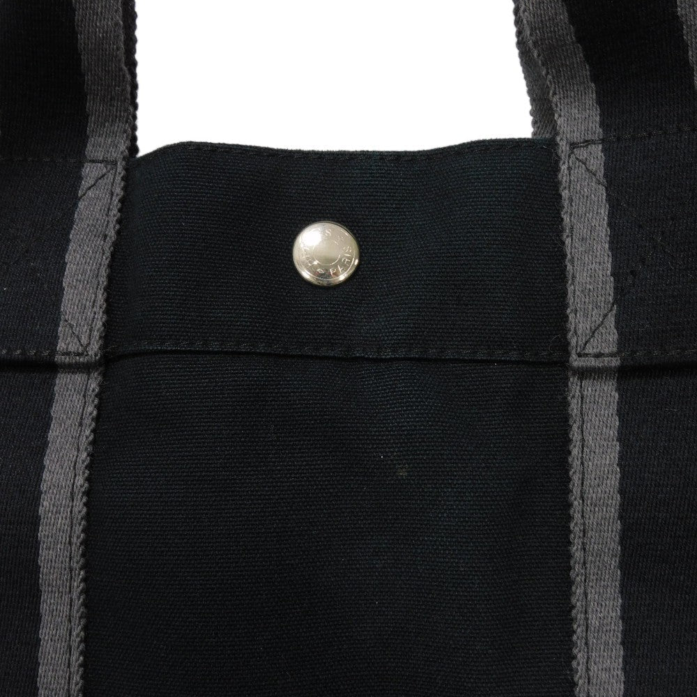 HERMES Tote Bag cotton Black x gray Serie button Fool Toe MM mens(Unisex)  d