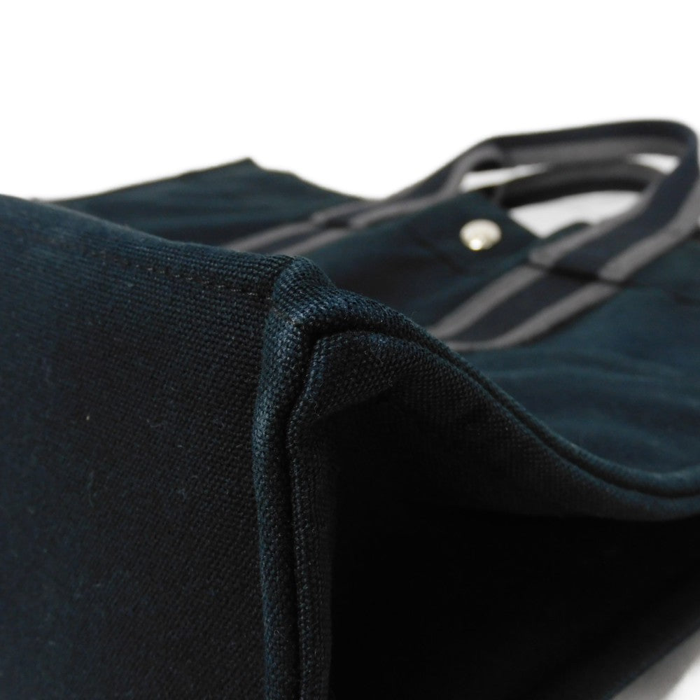 HERMES Tote Bag cotton Black x gray Serie button Fool Toe MM mens(Unisex)  d