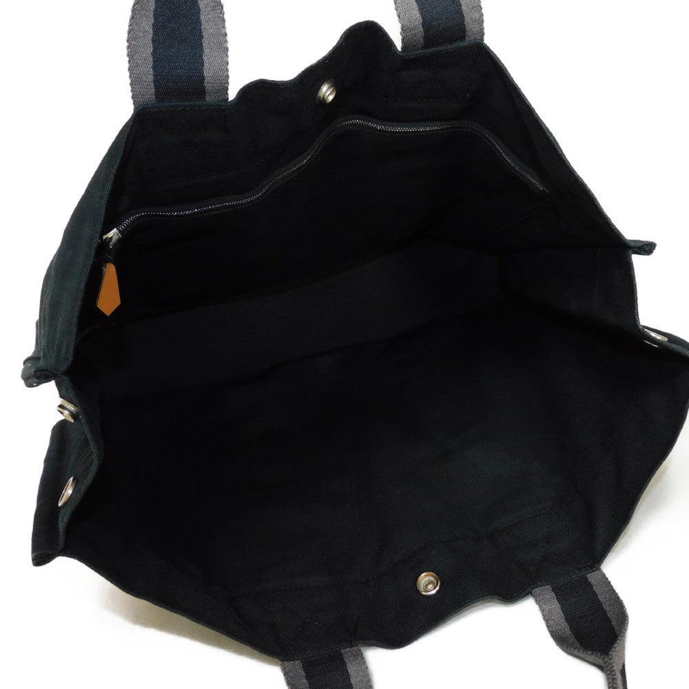 HERMES Tote Bag cotton Black x gray Serie button Fool Toe MM mens(Unisex)  d