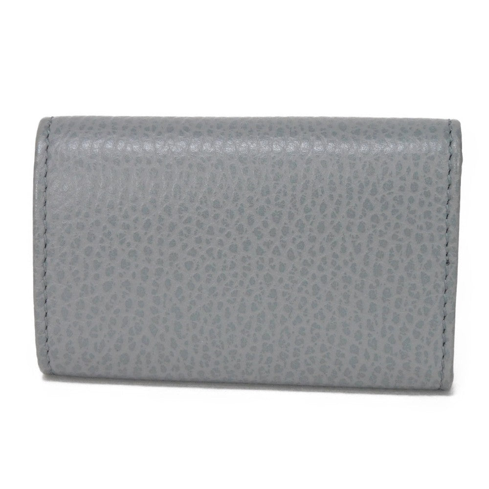 GUCCI Key case Key holder  456118 17WEN 1711 Textured leather Light gray 6-key case Key holder Petit Marmont GG Marmont Women(Unisex)