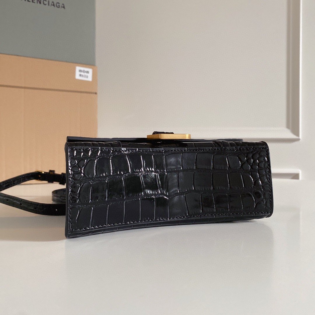 Balenciaga Hourglass XS Handbag In Black, For Women, Womenâs Bags 7.4in/19cm
