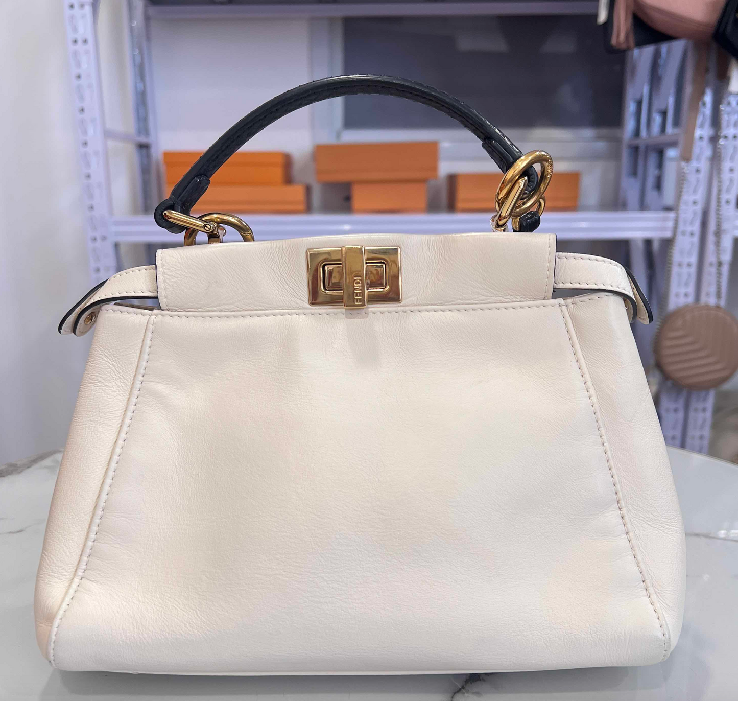 Fendi Peekaboo Iconic Mini in White B20-66