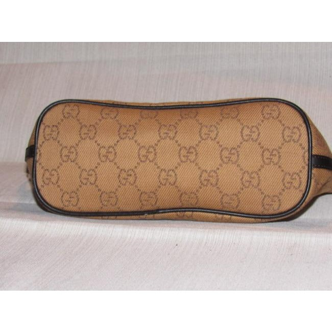 Gucci   Rusty Orange Large G Logo Print Canvas Brown Leather And Hobo Bag