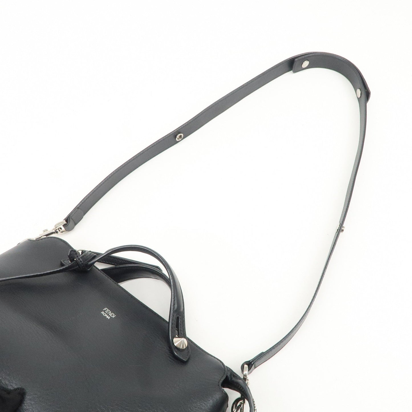 FENDI Bay The Way Leather 2Way Bag Shoulder Bag Black 8BL124  d