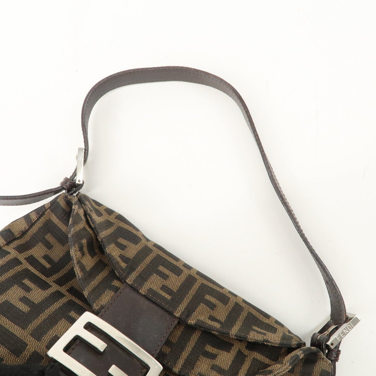 FENDI Zucca Canvas Leather Shoulder Bag Hand Bag 26423 d F/S  d