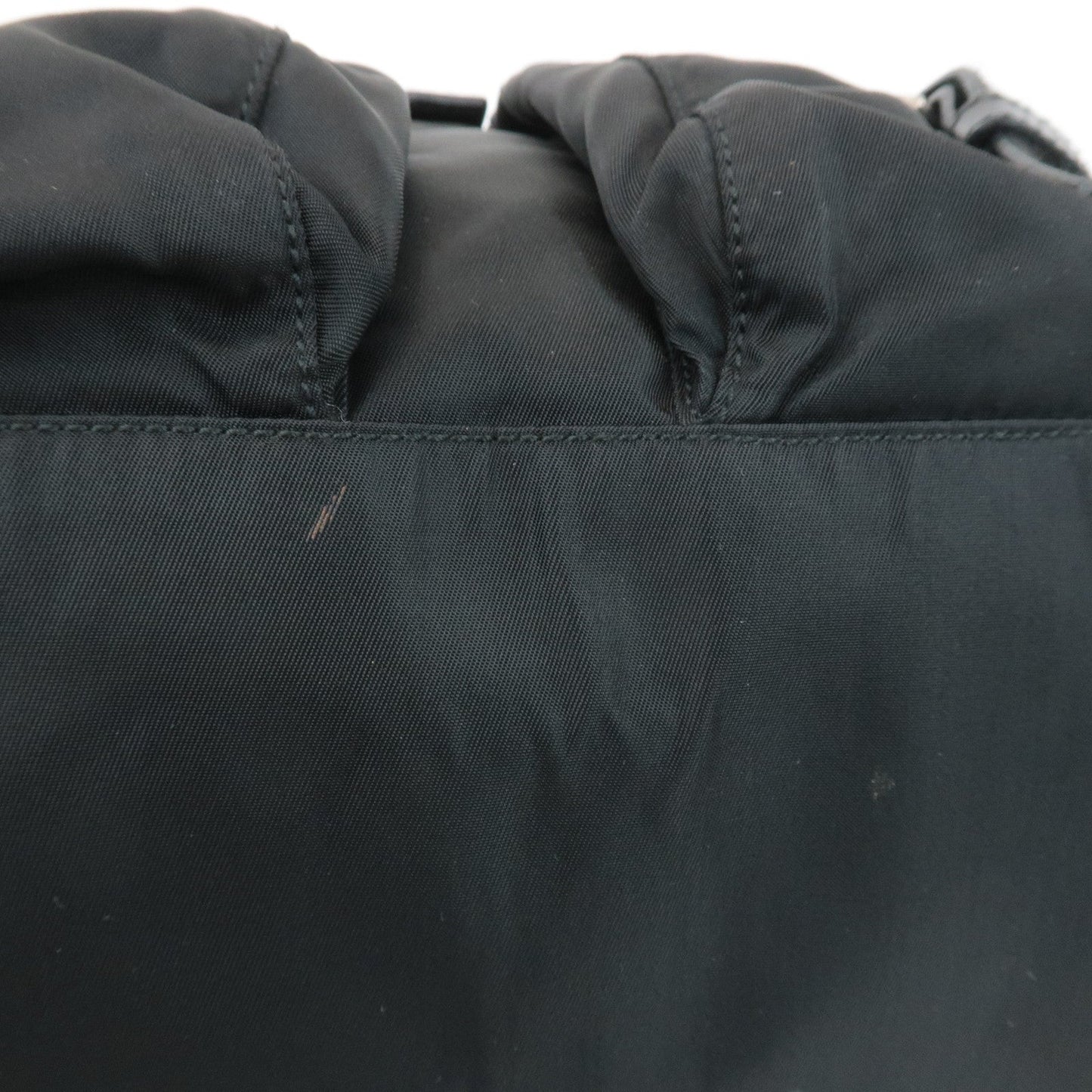 PRADA Triangle Logo Nylon Leather Back Pack Ruck Sack Black B2811  d